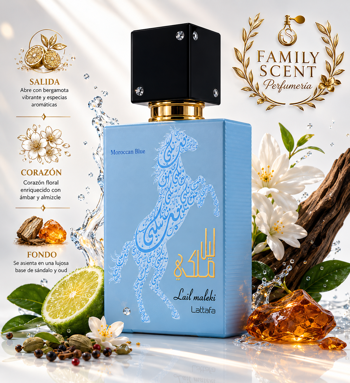 Lattafa Lail Maleki Marroquí Blue Eau De Parfum Spray 3.4 oz