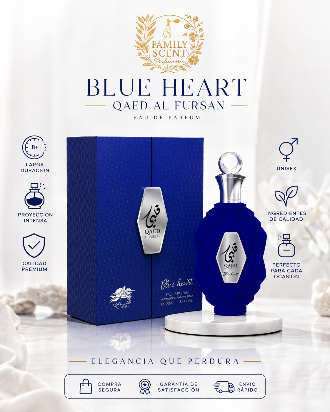 QALBI BLUE HEART EDP BY AL FARES 100ML