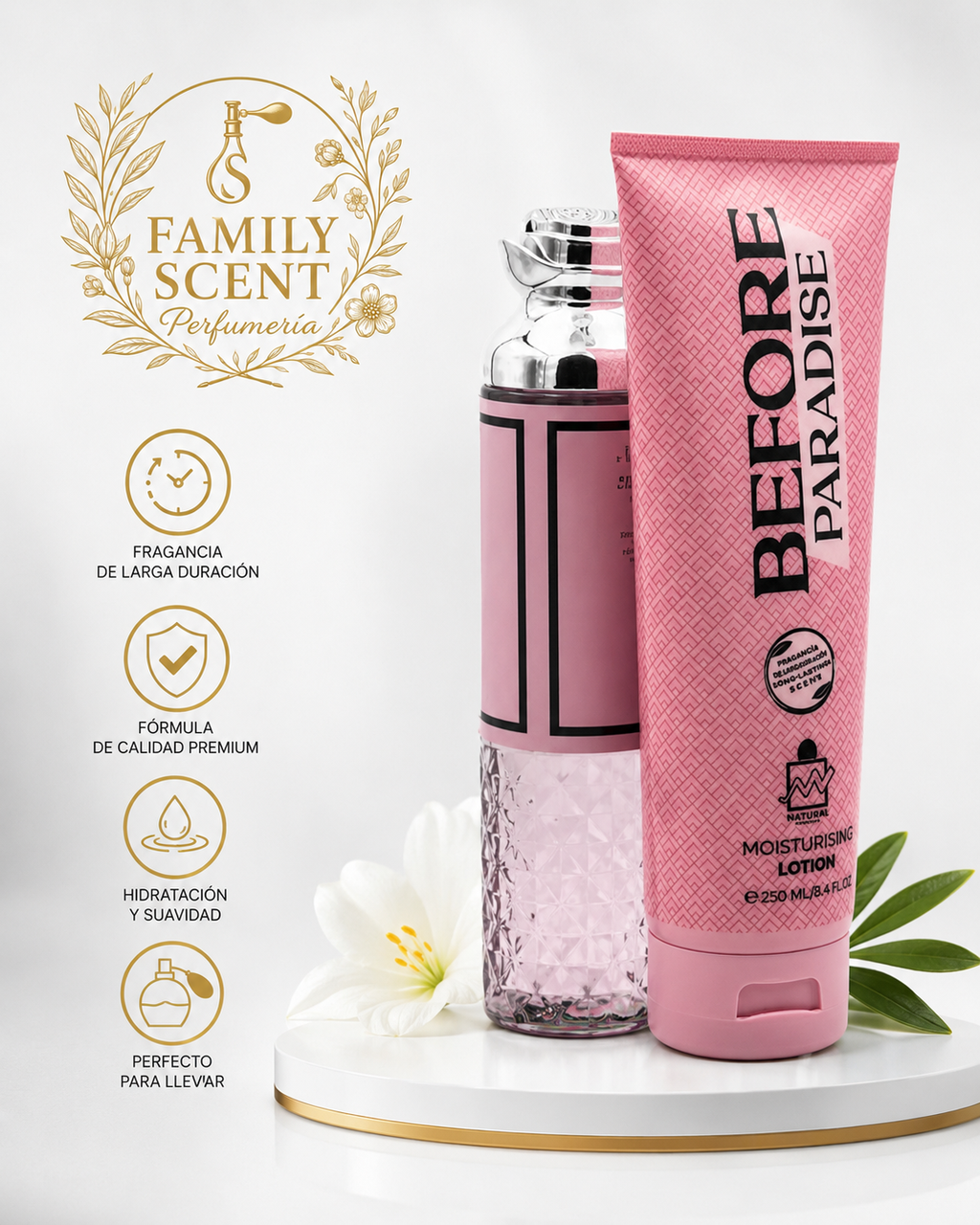 ESTUCHE DE REGALO 2 EN 1 DE BRUMA FRAGANCIA Y LOCIÓN BEFORE PARADISE -250 ML (8,4 oz) DE MILESTONE