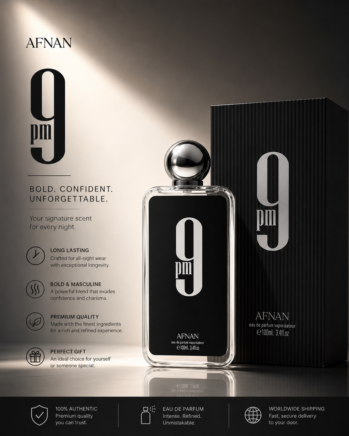 AFNAN 9PM MEN 3.4 OZ. EDP SP