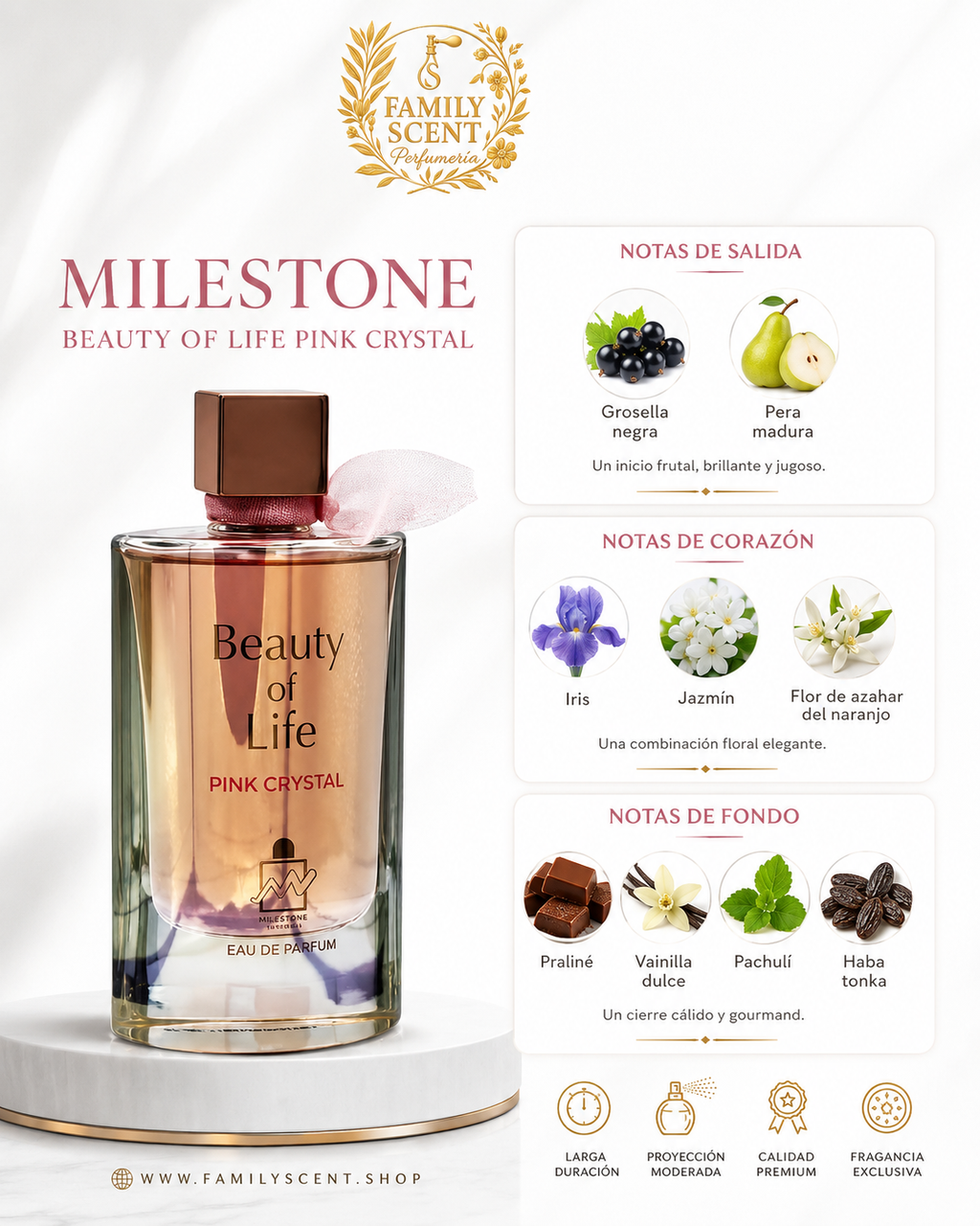 BEAUTY OF LIFE PINK CRISTAL EDP BY EMPER 100ML
