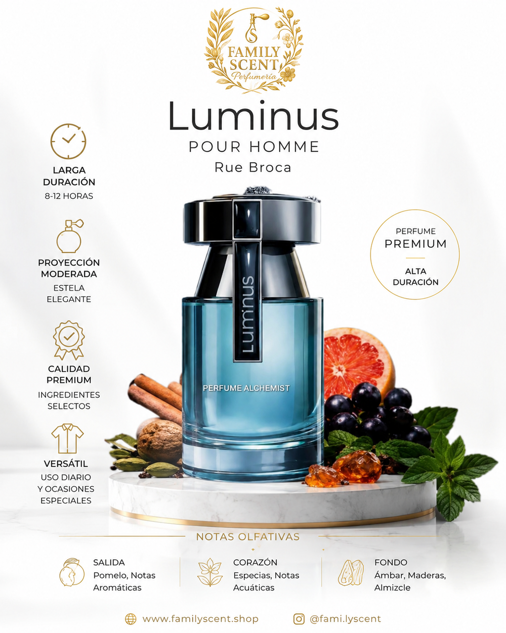 AFNAN LUMINUS POUR HOMME  EDP (BLUE) RUE BROCA
