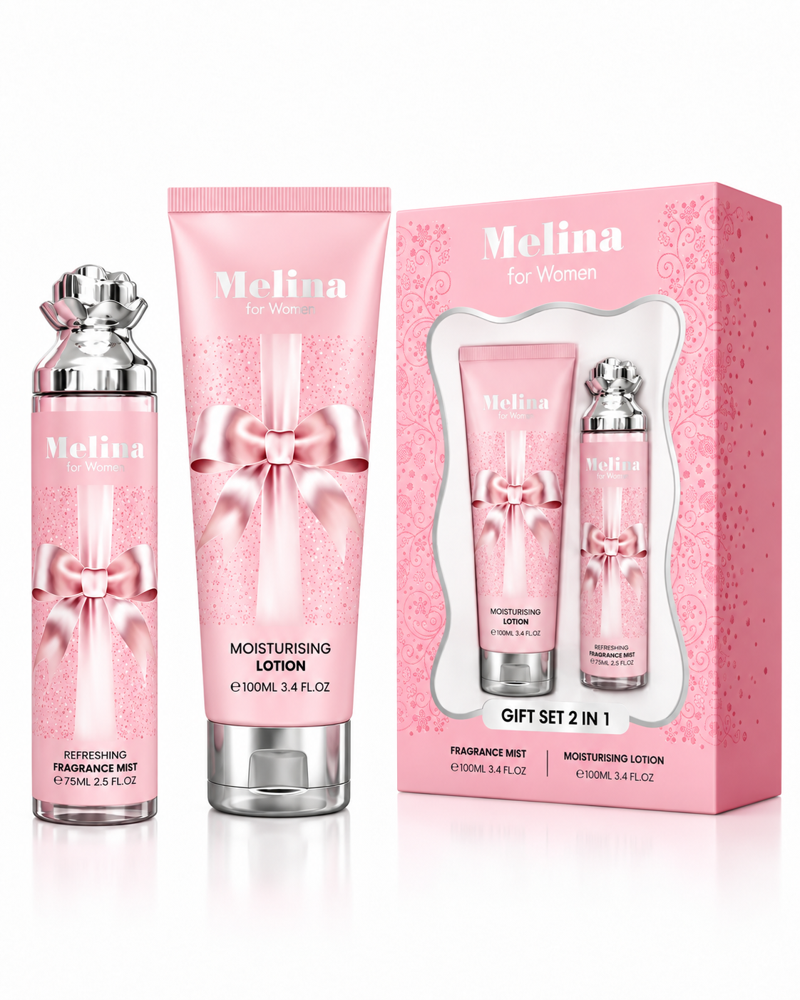 MELINA FRAGRANCE MIST LOTION GIFT SET 2 EN 1 - 250ML (8.4z) DE EMPER