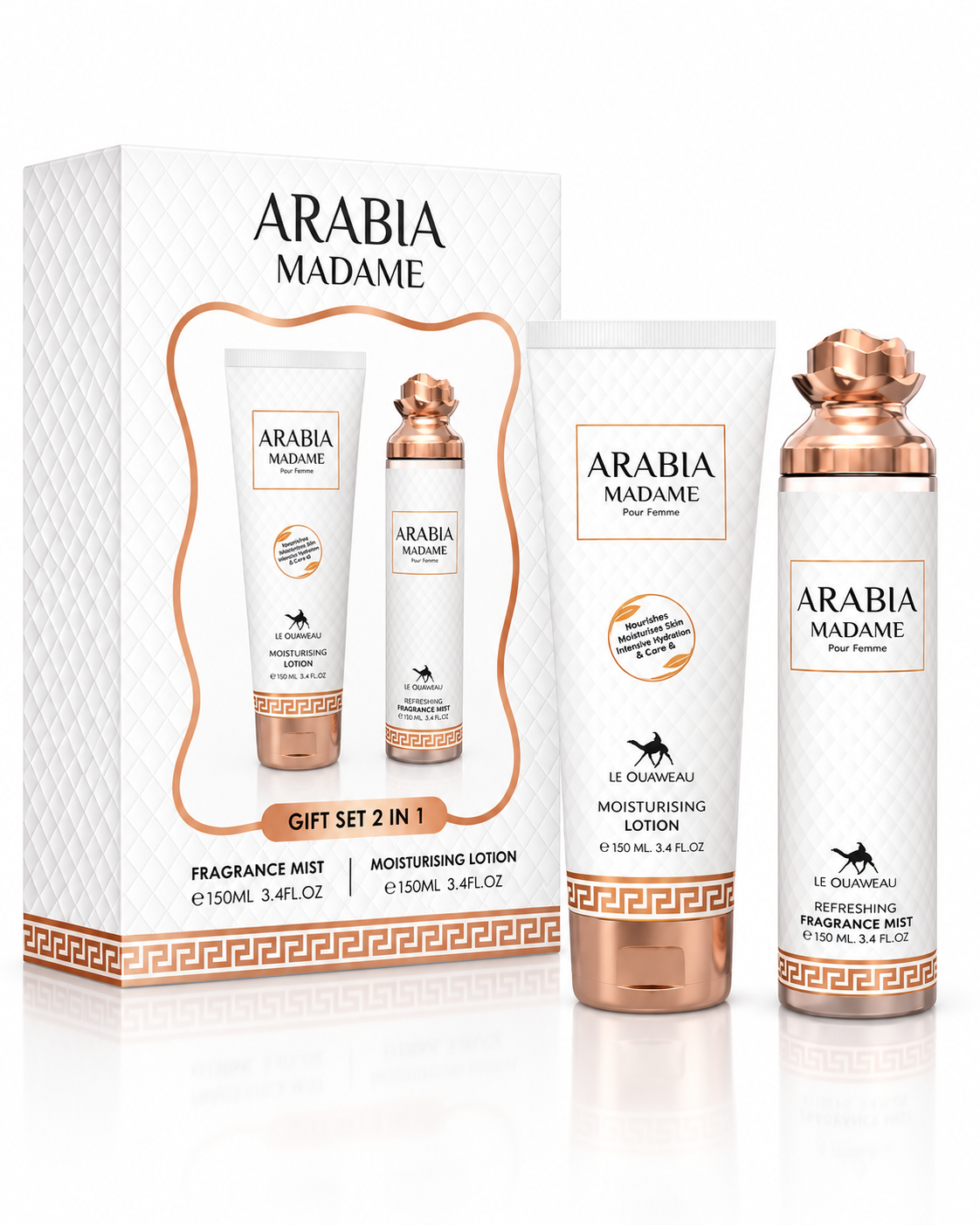ESTUCHE DE REGALO DE FRAGANCIA Y LOCIÓN ARABIA MADAME 2 EN 1 - 250 ML (8,4 oz) DE LE CHAMEAU