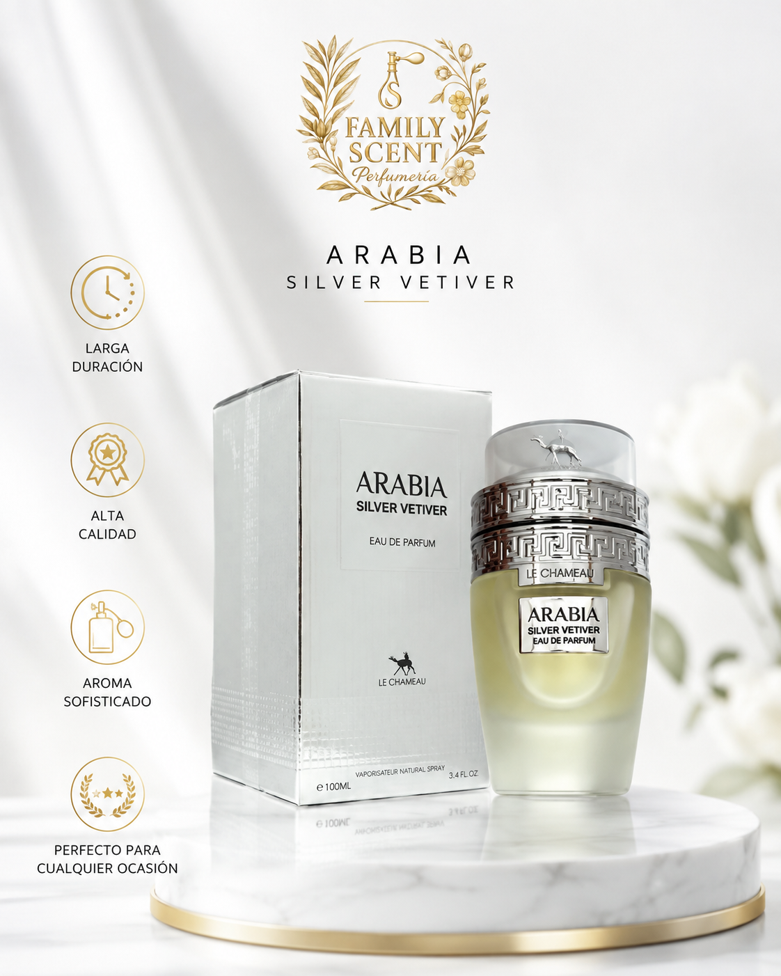 EMPER LE CHAMEAU ARABIA SILVER VETIVER HOMBRE 100 ML EDP