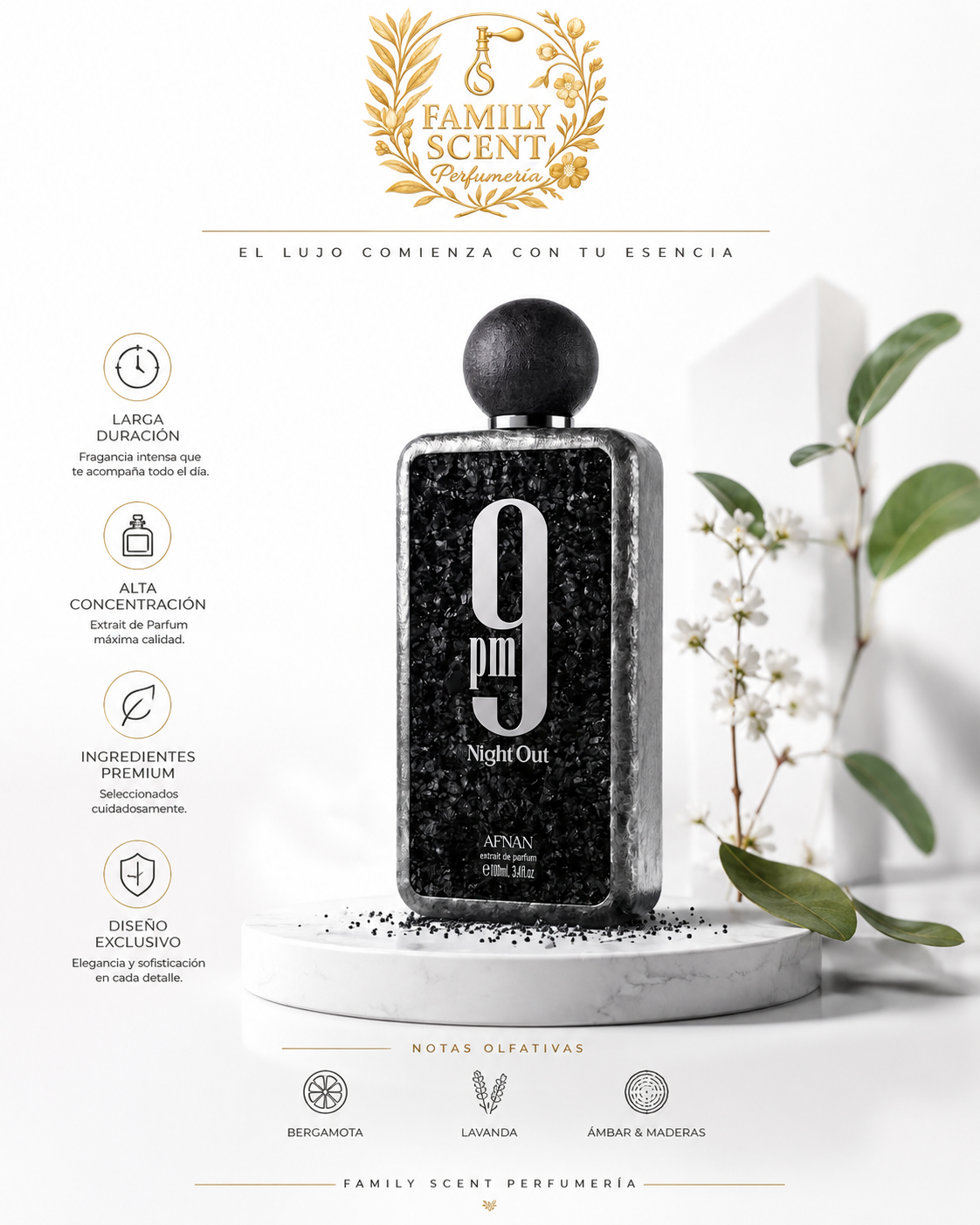 AFNAM 9 PM NIGHT OUT 100ML EXTRAIT DE PARFUM
