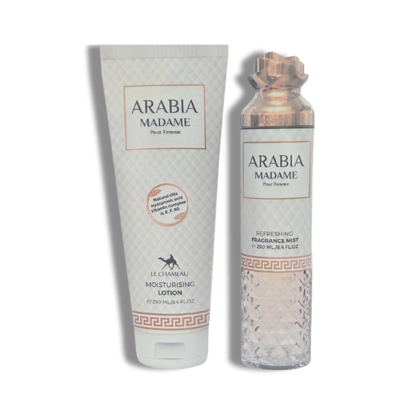 ESTUCHE DE REGALO DE FRAGANCIA Y LOCIÓN ARABIA MADAME 2 EN 1 - 250 ML (8,4 oz) DE LE CHAMEAU