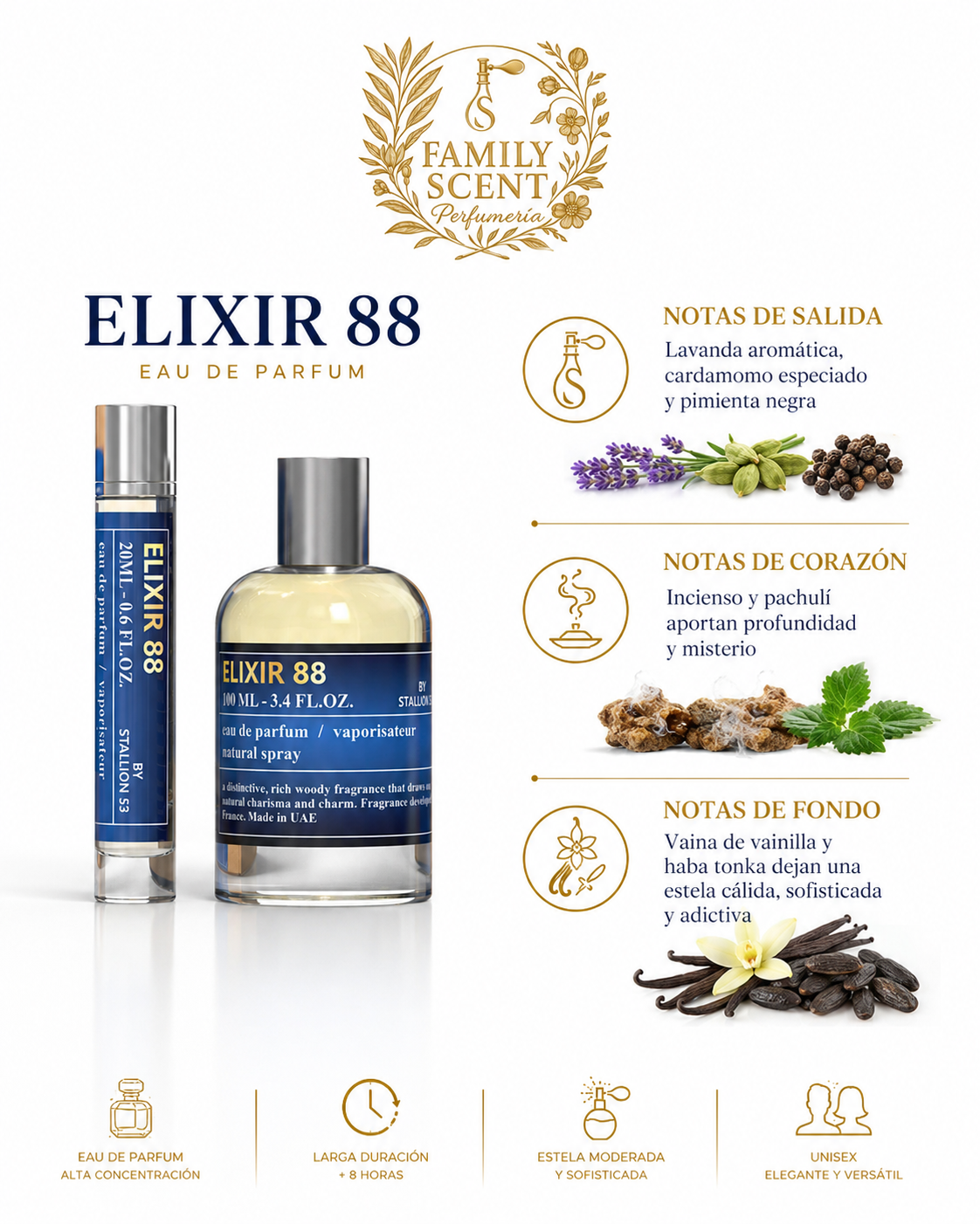 ELIXIR 88 BY STALLION 53 PERFUME CABALLERO 100 + 20 ml