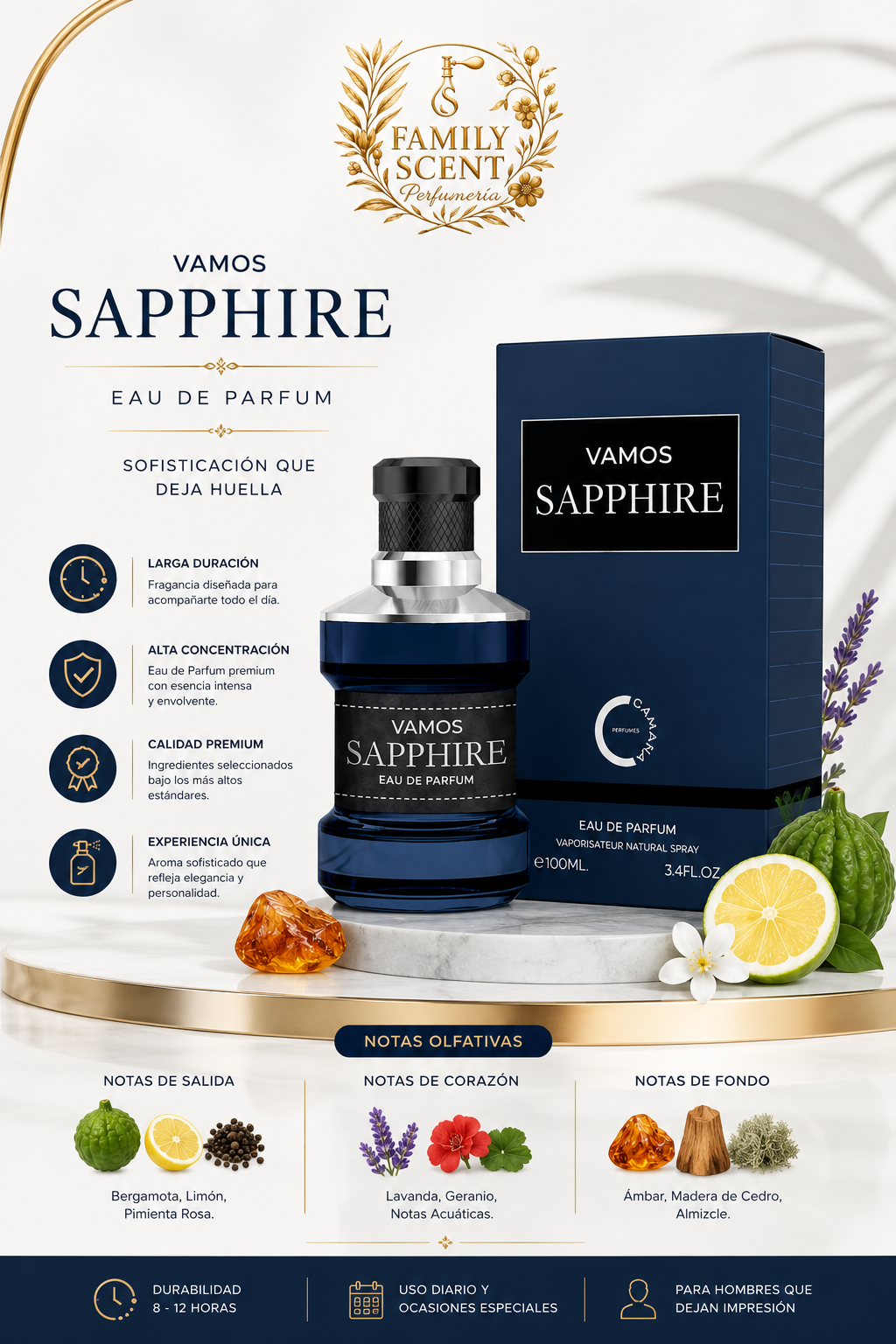 Vamos Sapphire Eau de Parfum (EDP) 100ml